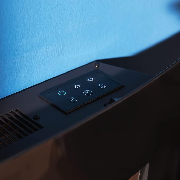 Електричний декоративний камін Cecotec ReadyWarm 2690 Flames Connected, 2000 Вт, Wi-Fi, білий, для 25 м², дистанційне керування, скляна панель