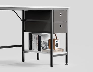 Письмовий стіл HOMIDEC 100x50x75 см, білий, дерев'яний, з 2 шухлядами для офісу, вітальні, дому