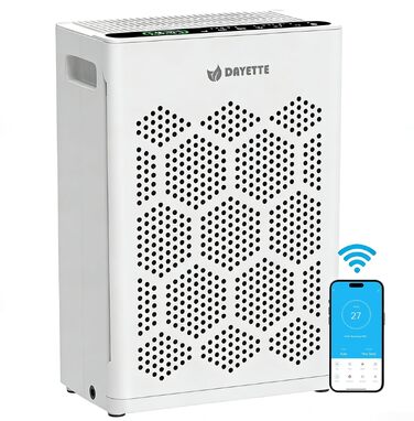 Очищувач повітря для алергіків з HEPA H14 фільтром та мийним передфільтром, CADR 300м³/год, керування через App та Alexa, для приміщень до 100 м²