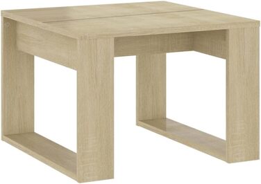 Журнальний стіл vidaXL, дуб сонома, 50x50x35 см, деревостружковий, для вітальні, кавовий, приставний