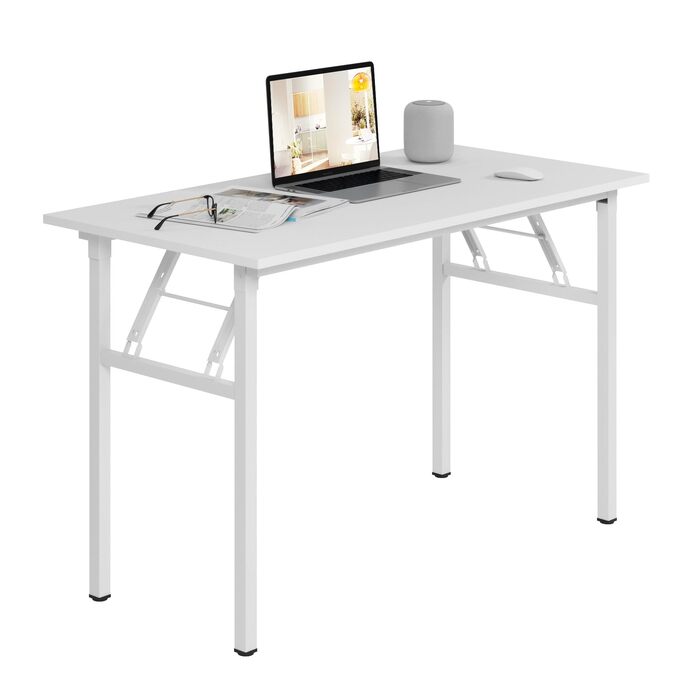 Розкладний письмовий стіл Sogesfurniture 100x60 см / 120x60 см, білий - комп'ютерний стіл, офісний стіл, конференц-стіл