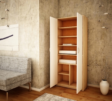 Шафа-гардероб Bestseller Patryk R004, 74x180x35 см, білий / дуб сонома