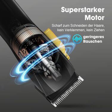 Професійна машинка для стрижки HIENA PRO з Т-лезом, бездротова, з LCD-дисплеєм, USB-зарядка, чорна – комплект для барбера
