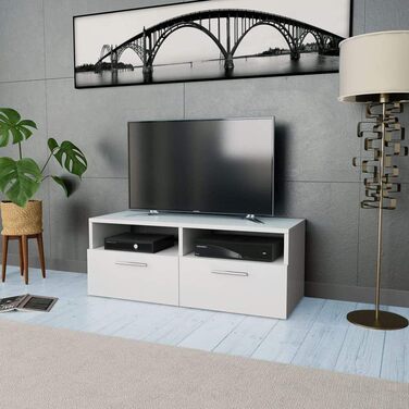 Тумба для телевізора vidaXL з 2 полицями та 2 шафками, дуб, 95x35x36 см, меблі для вітальні з ДСП