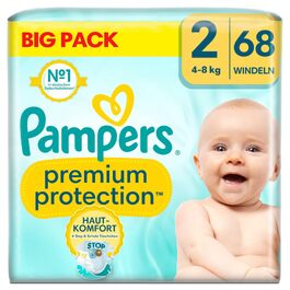 Підгузки Pampers Premium Protection для новонароджених, розмір 2 (4-8 кг), велика упаковка, 68 шт.