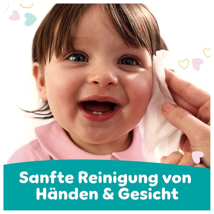 Дитячі вологі серветки Pampers Sensitive, без ароматизантів, для чутливої шкіри, 12 упаковок по 52 шт (загалом 624 шт)