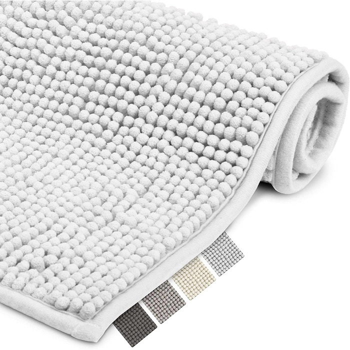 Килимок для ванної Beautissu BeauMare 50x50 см, білий, мікрофібра, нековзний, пухнастий, машинне прання