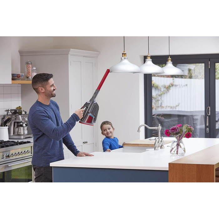 Акумуляторний ручний пилосос BLACK+DECKER 12V, безмішковий, циклонний, з довгою та висувною щілинною насадкою, зарядна станція