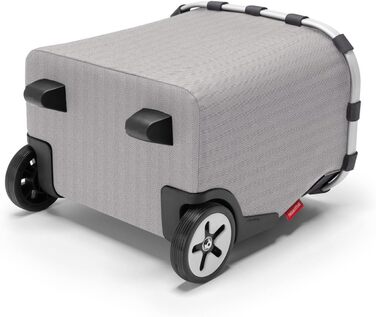 Reisenthel carrycruiser – портативний візок для покупок з міцною алюмінієвою рамою, плечовим ременем, знімною сітчастою внутрішньою кишенею, з водовідштовхувальної тканини, сірий «ялинка»