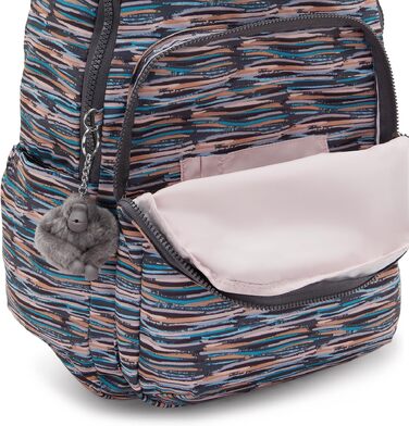 Великий рюкзак Kipling SEOUL синього кольору з принтом Mineral Stripes