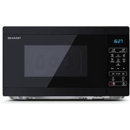 Мікрохвильова піч SHARP MS02EB, 800 Вт, 11 режимів, розмір 44x25,8x32,4 см, чорна, з функцією розморожування