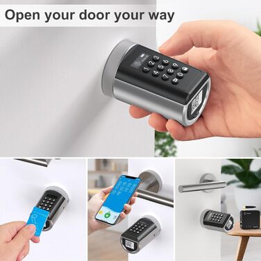 Електронний дверний замок WELOCK PCB41 з кодом, Bluetooth, Wi-Fi, RFID, для вхідних дверей, IP65, стандарт EU, на двері 50-100 мм