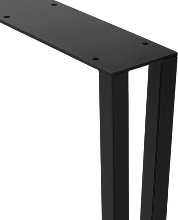 Набір з 2 металевих ніжок для столу ML-Design 50x71,5 см, прямокутна форма, чорна порошкова фарба, індустріальний стиль, для обіднього чи письмового столу, металеві ніжки для меблів, DIY-проекти