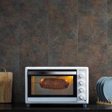Конвекційна піч Cecotec 46L Bake&Toast 4600 White Gyro: 2000 Вт, 12 функцій, внутрішнє освітлення, регулювання температури до 230°C, подвійне скло, з поворотним шампуром