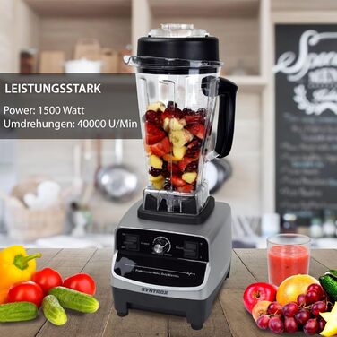 Потужний кухонний блендер Syntrox 1500 Вт, 2 л, LCD-дисплей, BPA-free, для смузі та коктейлів