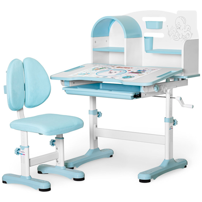Комплект меблів (стіл + стільчик + полиця) Mealux Octo Blue (арт. BD-33 BL)