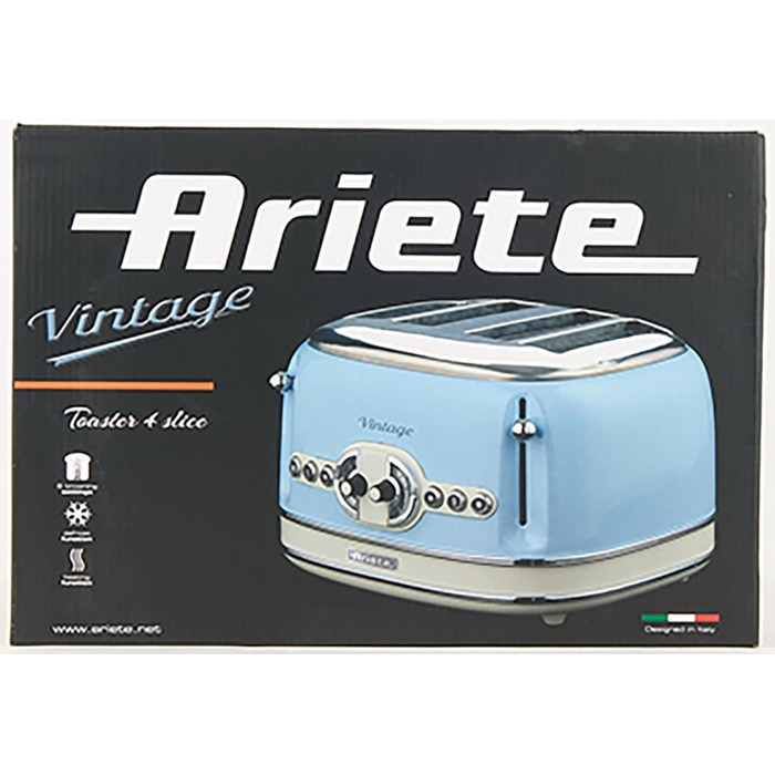 Тостер Ariete 156/05, електричний, синій, 2 тостів