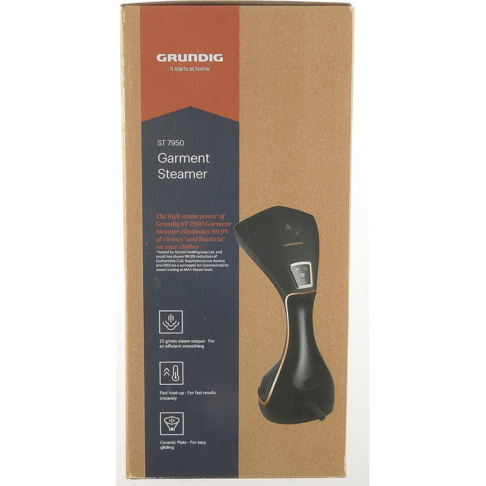 Парова щітка для одягу Grundig ST7950, чорна/мідна, Fashion Brush
