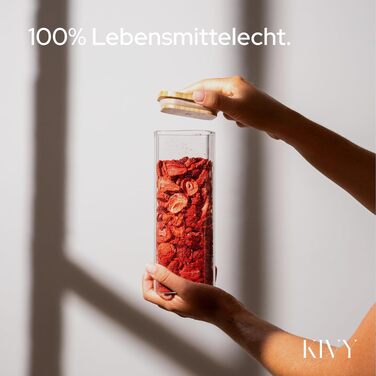 Набір скляних герметичних контейнерів для зберігання продуктів KIVY з бамбуковими кришками та етикетками, прямокутні, 12 шт.
