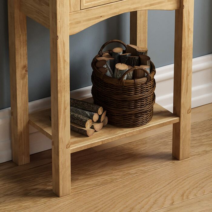 Консольний стіл Vida Designs Corona, масив сосни, 1 шухляда, коричневий, 53x35x73 см