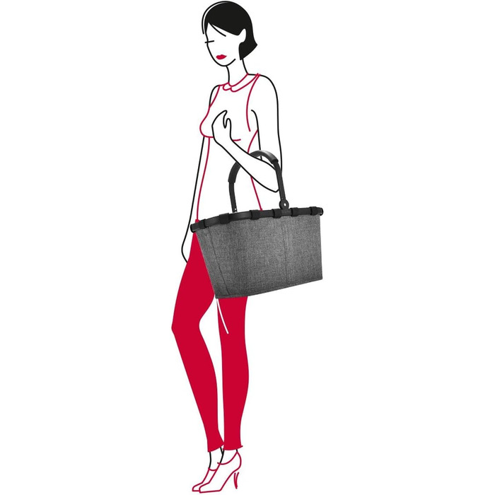 Кошик для покупок Reisenthel Carrybag Frame Twist Silver з кришкою Black, сріблясто-чорний