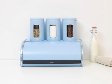 Контейнер для хліба Brabantia Rollbrotkasten з матової сталі, Dreamy Blue, великий