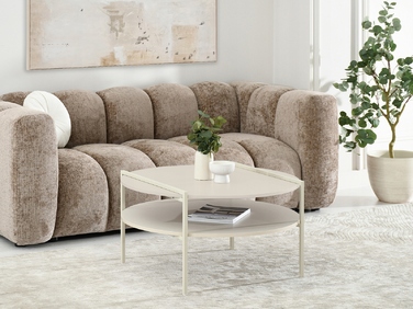 Журнальний стіл Mebel-Partner круглий, 80 x 80 x 45 см, кремовий