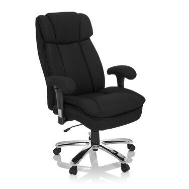 Надміцне крісло / офісне крісло BUILDER XXL I тканина чорна hjh OFFICE