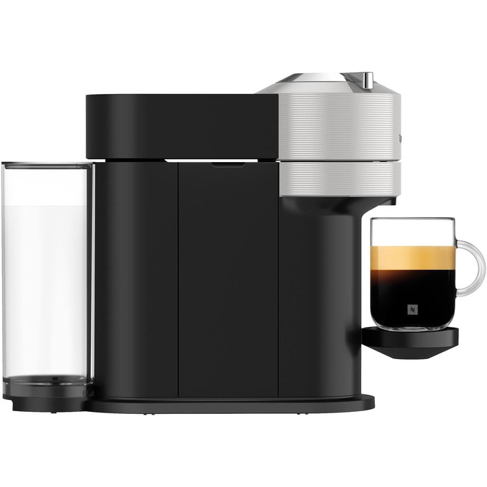 Nespresso Krups XN910B Vertuo Next: Кавомашина капсульна, 1.1л, розпізнавання капсул, 6 розмірів, сірий