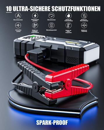 Powerbank Starthilfe 7000A з компресором та LED-ліхтариком: 160PSI, 12V для бензинових та дизельних авто (10L)