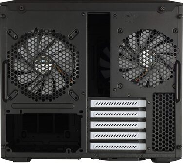 Корпус Fractal Design Node 804 чорний, компактний, для mATX, з високою вентиляцією, модульним інтер'єром, 3 вентилятора Silent R2 120 мм, підтримка водяного охолодження, USB 3.0, бокове вікно