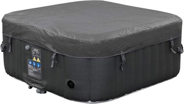 Надувний SPA басейн Arebos 154x154 см, 4 особи, 100 гідромасажних форсунок, для дому та вулиці, квадратний, 600 л, з підігрівом