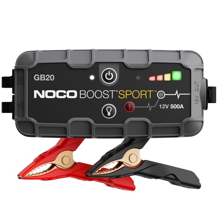 Портативний пусковий пристрій NOCO Boost GB20: 500A UltraSafe Powerbank - 12V літієвий стартер з кабелями для бензинових двигунів до 4.0L