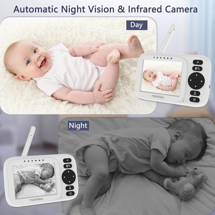 Радіоняня HelloBaby з камерою, відеоняня без Wi-Fi, 3.2