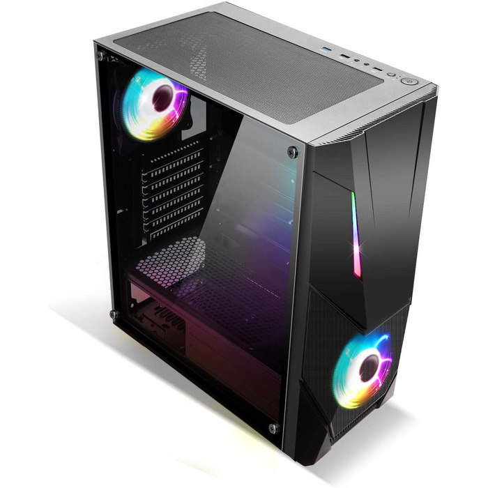 Корпус для ПК SPIRIT OF GAMER Rogue V ATX/MATX/ITX, гартоване скло, 2 ARGB вентилятори 120 мм, сумісний з Aura/MSI Mystic 3Pin