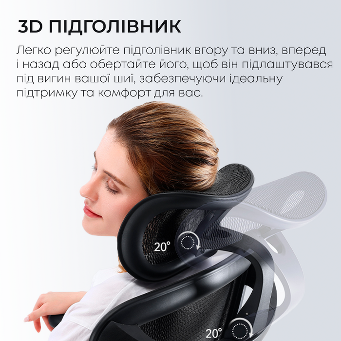 Крісло офісне з підставкою для ніг Sihoo DORO C300L Mesh Black with footrest