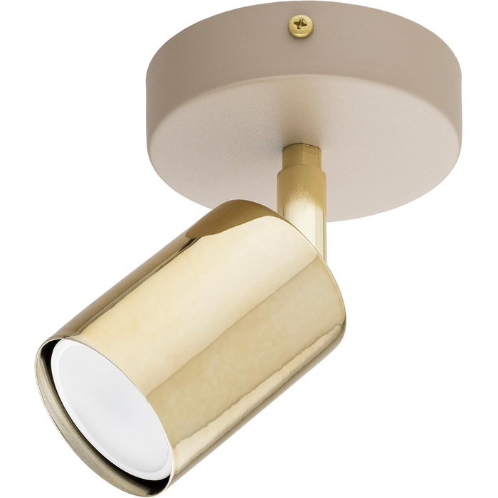 Потоховий світильник-спот Beige, поворотна LED люстра з металу (золота), GU10 для кухні, вітальні та передпокою, сучасний дизайн, 1 лампа