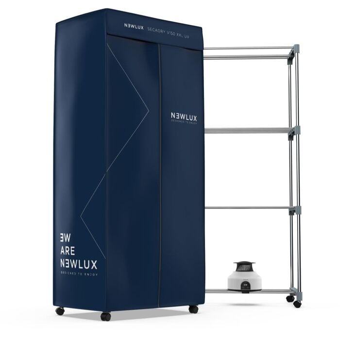 Портативний електричний сушарка для білизни Newlux Secadry (1200W) з UV-дезінфекцією, місткість 15 кг, 4 режими, синій