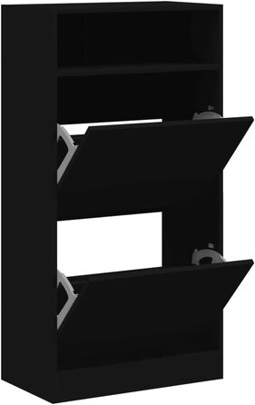 vidaXL Шафа для взуття чорна 60x34x116 см, ДСП
