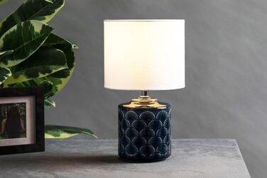 Настільна лампа Pauleen Glowing Midnight, кераміка/тканина, E14, 20Вт, синьо-біла, 230В, без лампи