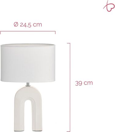 Настільна лампа Pauleen Glow of Purity, E14, 20W, біла/бежева, кераміка, текстильний абажур, нічник
