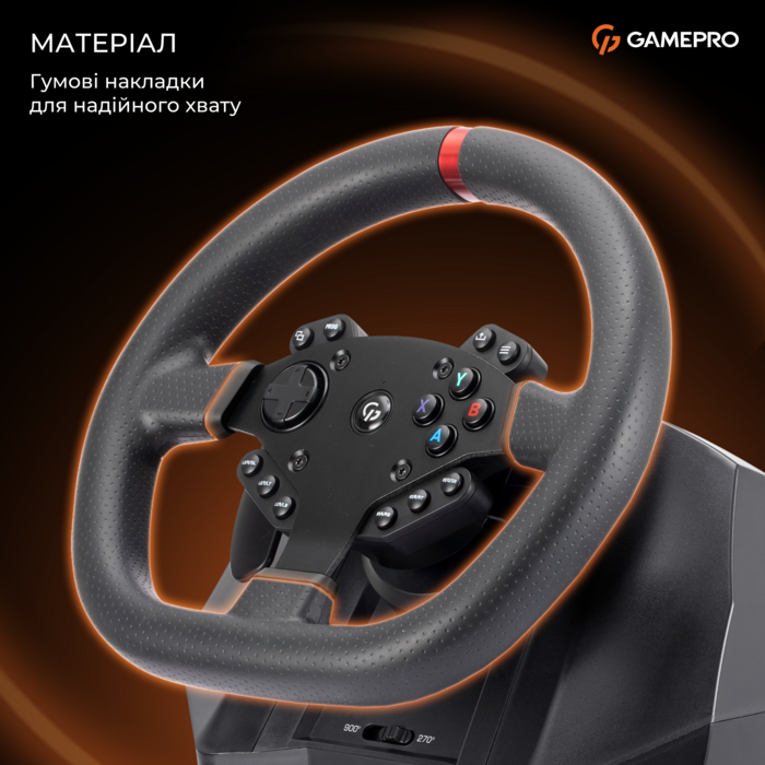 Ігрове кермо GamePro RW575PM з педалями та коробкою передач XBOX ONE/PS4/PS3/PC/SWITCH