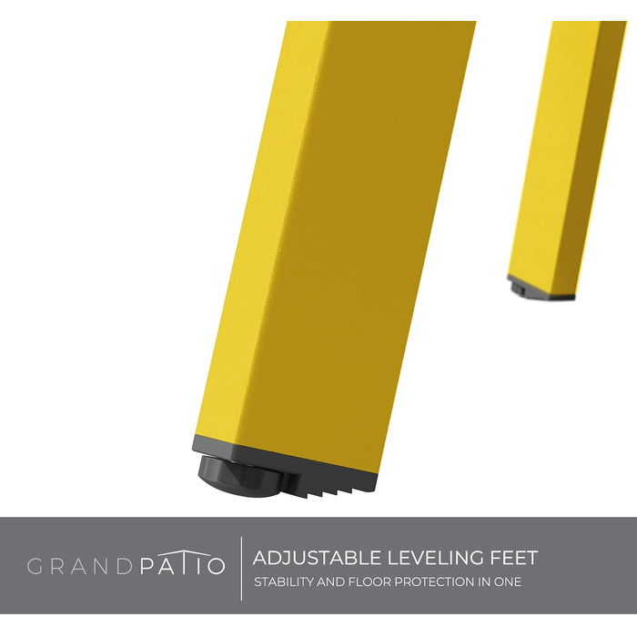 Стіл Grand Patio для балкона та саду, журнальний, універсальний, металевий, для дому та офісу, жовтий