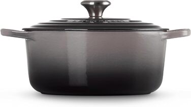 Чавунна каструля-брятер Le Creuset Signature з кришкою, кругла, 26 см, 5,3 л, для всіх плит та індукції, колір Flint