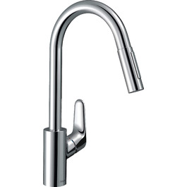 Змішувач кухонний Hansgrohe Focus M41 з висувним гусаком 160 мм, поворотний на 360°
