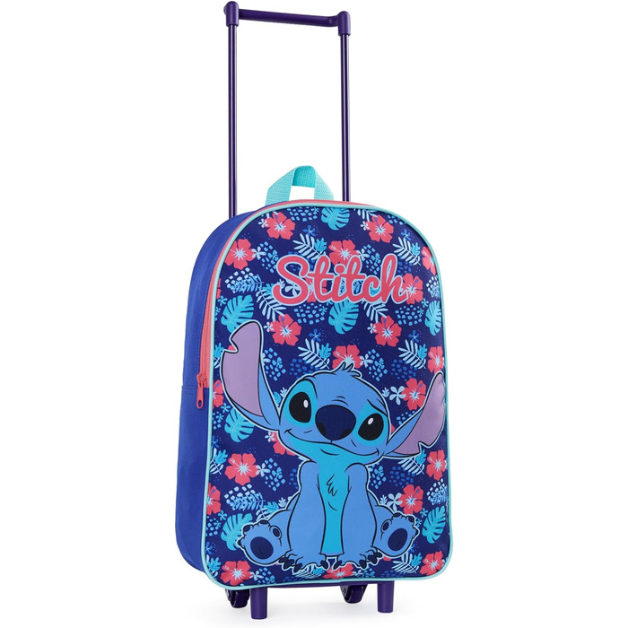 Дитяча валіза Disney Stitch, легкий складаний ручний багаж 39x27 см, 10,5 л, 2 колеса, висувна ручка