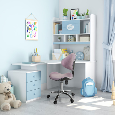 Дитячий письмовий стілець / дитяче крісло KIDDY GTI-3 тканина рожева hjh OFFICE