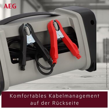 Зарядний пристрій акумуляторів AEG LT 20, 20A для 12/24V авто, 9-ступінчатий, з інтелектуальною функцією заряджання та автоматичним вирівнюванням температури, чорний/сірий