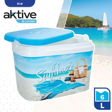 Термосумка ColorBaby Aktive 62249 для пляжу, жорстка, 6 л, 29x19x20,5 см, для продуктів, багатобарвна, легка