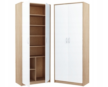 Шафа-гардероб Bestseller Patryk R004, 74x180x35 см, білий / дуб сонома